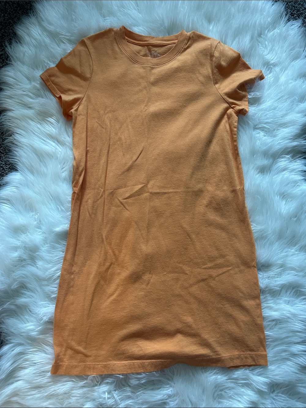 Time and Tru Orange Short Sleeve Midi Dress